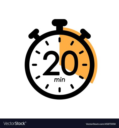 Twenty minutes stopwatch icon timer symbol Vector Image