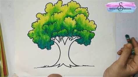 Tree Drawing With Color For Kids