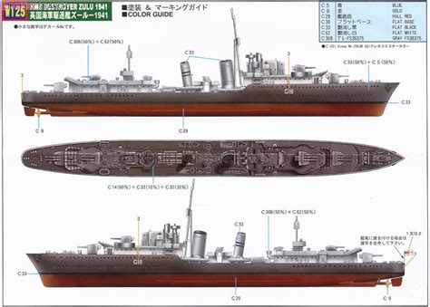 WWII Royal Navy Tribal Class Destroyer Zulu (Plastic model) Color2