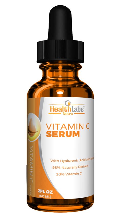 Health Labs Nutra Natural Vitamin C Serum with Hyaluronic Acid and ...