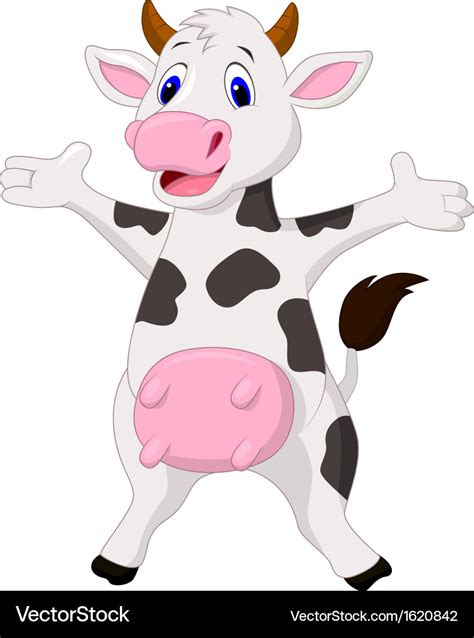 Happy cow cartoon Royalty Free Vector Image - VectorStock