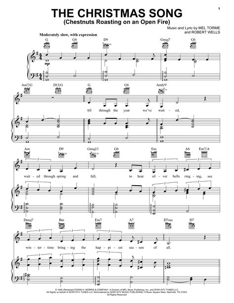 The Christmas Song (Chestnuts Roasting On An Open Fire) | Sheet Music ...