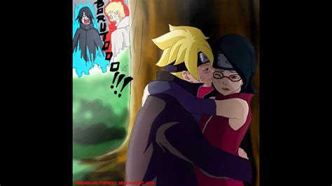 Uchiha Uzumaki Boruto And Sarada Kiss