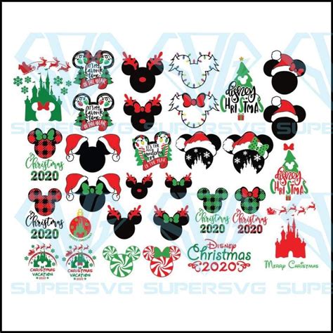 Disney Christmas Svg Bundle Christmas Svg Cricut File Silhouette Mickey ...