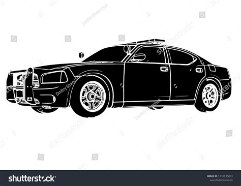 Silhouette Police Car Vector Stock Vector (Royalty Free) 1210135873 ...