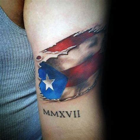 50 Puerto Rican Flag Tattoo Ideas For Men - Puerto Rico Designs