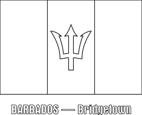 Flag of Barbados Coloring Page - Free Printable Coloring Pages for Kids