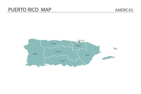 Puerto Rico map vector on white background. Map have all province and ...