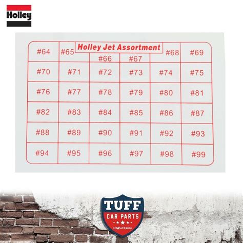 Holley Jet Size Chart