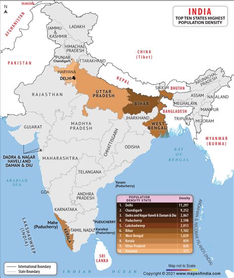 Population Density Map By State