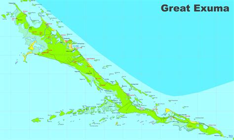 Large detailed map of Exuma - Ontheworldmap.com