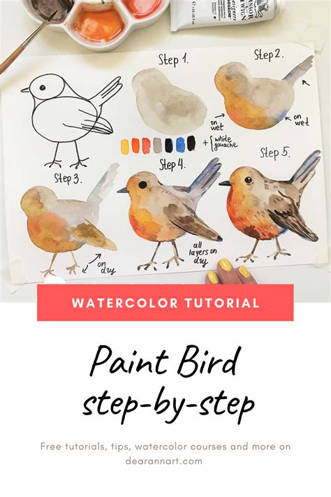 Watercolor Bird Tutorial | contosdanoiva