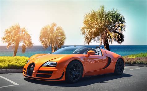 Fonds d'écran Bugatti veyron hypercar, couleur orange 1920x1200 HD image