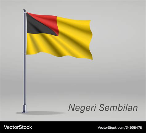 Waving flag negeri sembilan - state Royalty Free Vector