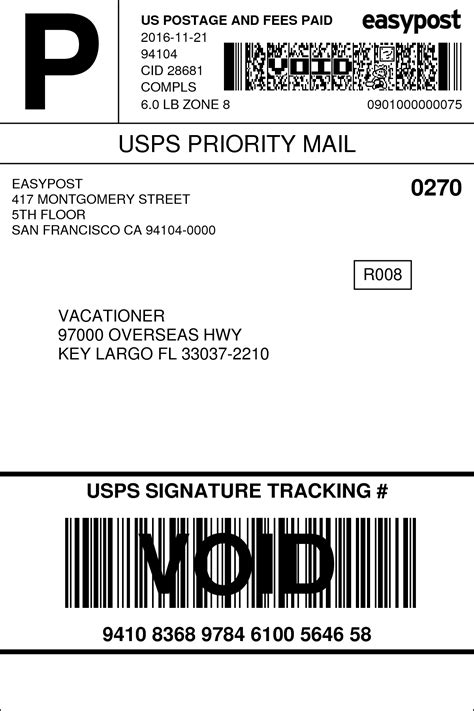 Printable Postage Labels