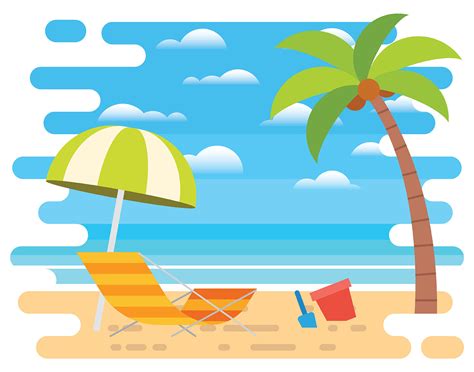 Beach Vacation Illustration 201210 Vector Art at Vecteezy