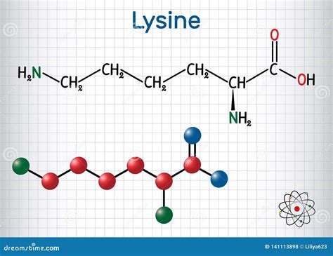 Lysine L- Lysine , Lys, K Amino Acid Molecule. it is Used in the ...