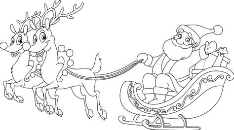 Sleigh And Reindeer Coloring Pages at GetColorings.com | Free printable ...