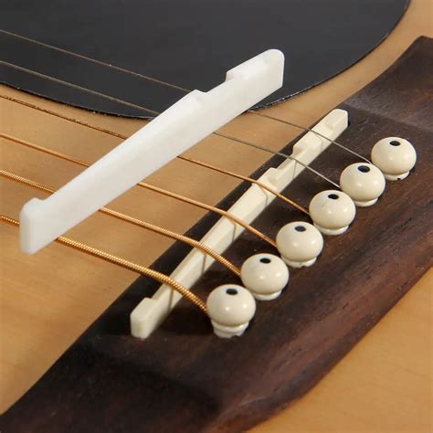 1 Set Ivory Bone Bridge Pins Nail Nut Saddle Part For Acoustic Folk ...