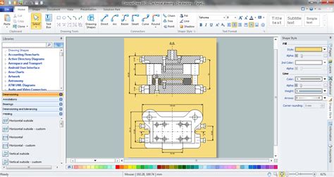 How To Create A Mechanical Diagram Technical Drawing Software | Images ...