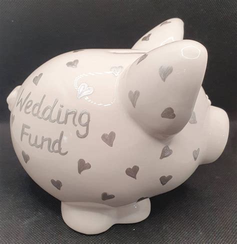 Wedding Fund Piggy Bank Wedding Engagement Gift Heart - Etsy