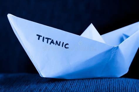 Paper ship model - titanic. Origami paper ship model in blue - titanic ...