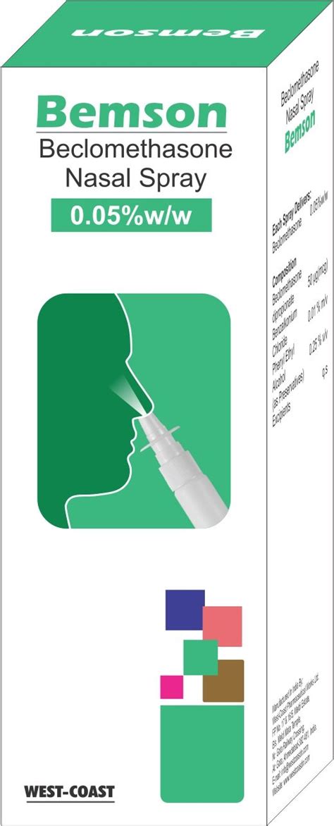 Beclomethasone Nasal Spray in 2021 | Nasal spray, Spray, Chart