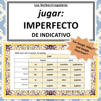 Los Verbos Irregulares: jugar (imperfecto) Google Slides™ Conjugation ...