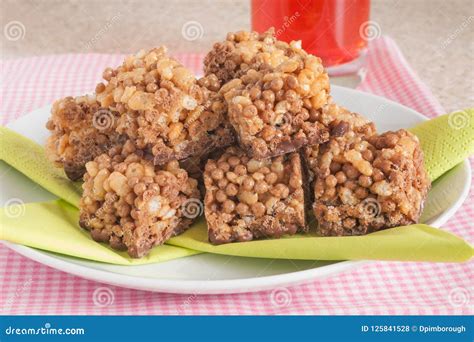 Chocolate Puffed Rice Cakes Stock Photo - Image of caramel, food: 125841528