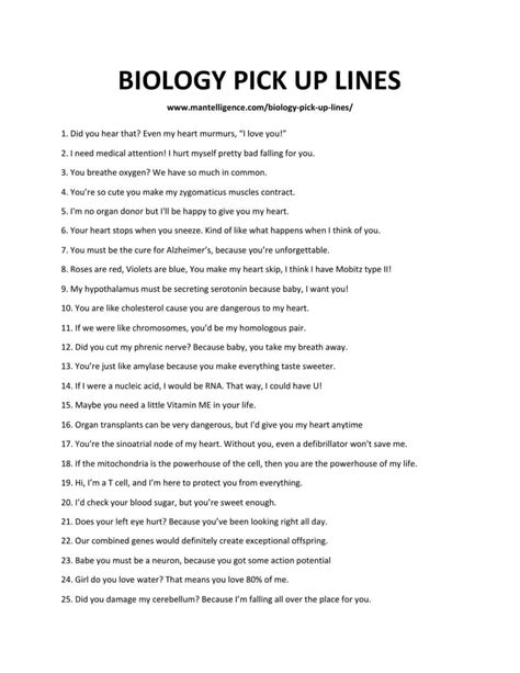 31 Best Biology Pick Up Lines (Get Her Cells)