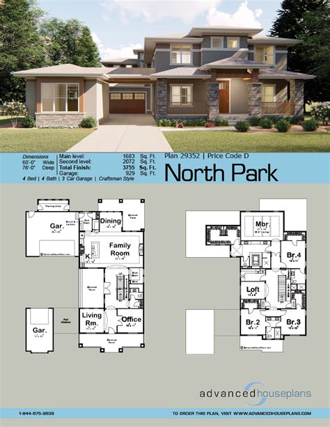 2 Story Prairie House Plan | Prairie style houses, Family house plans ...