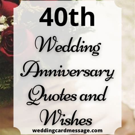 Happy 40th Wedding Anniversary Quotes (Ruby Anniversary) - Wedding Card ...