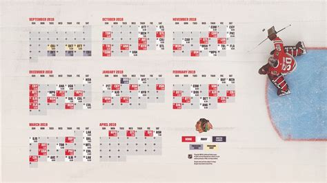 Chicago Blackhawks Printable Schedule