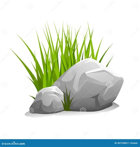 Stones with grass stock vector. Illustration of equipment - 40725803