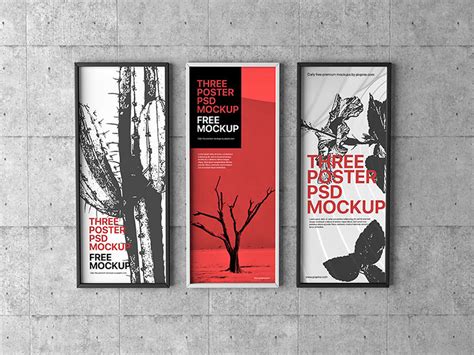 Three Posters PSD Mockup