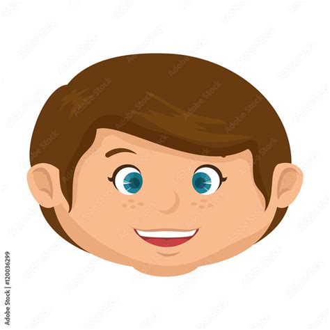 boy smiling happy child kid face cartoon vector illustration Stock ...