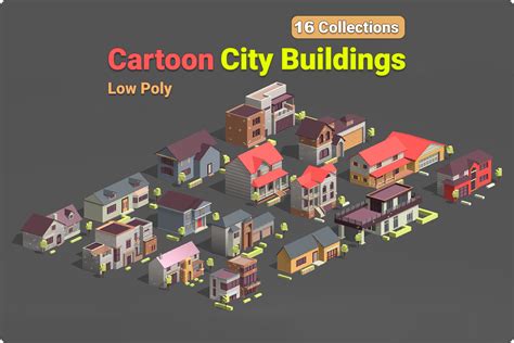 Cartoon City Buildings | 3D Urban | Unity Asset Store