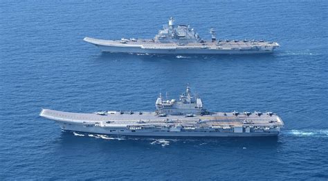 Indian Navy conducts mega operation with two aircraft carriers, 35 jets ...