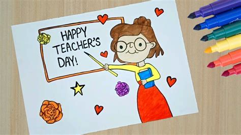 Happy Teacher's day drawing/How to draw Teacher's day Chart/Easy ...