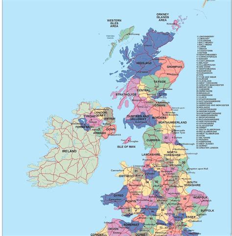 united kingdom political map. Illustrator Vector Eps maps | Order and ...