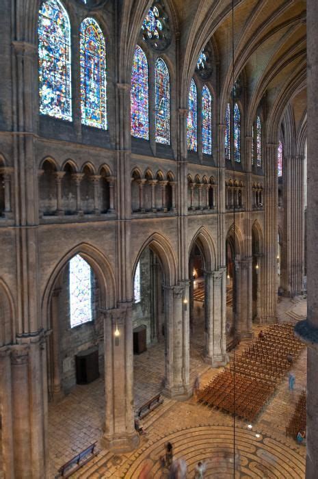 [Catedral de Chartres, Francia. Interior, elevación de la nave norte ...