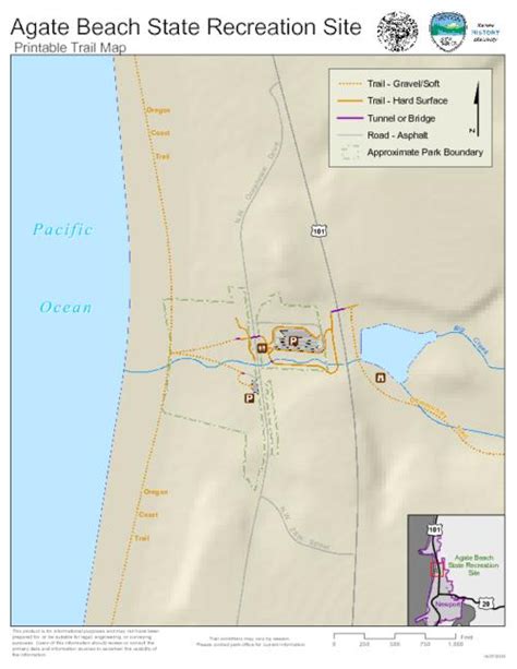 Agate Beach State Recreation Site printable trail map in 2022 | Oregon ...