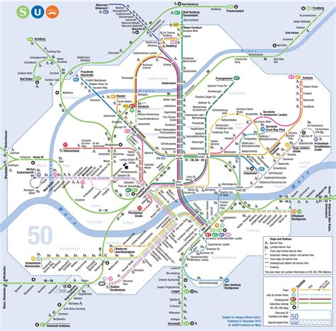 Frankfurt tram and metro map