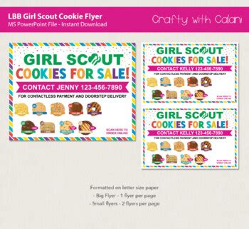 Girl Scout LBB Cookie Flyer Template - Editable Text by Crafty with Calani