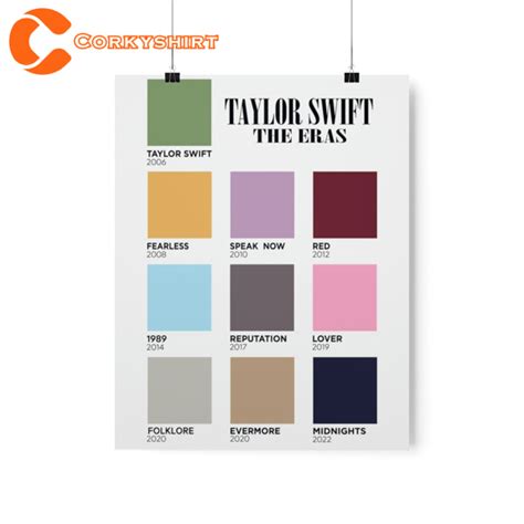 Eras Tour Color Palette For Swifties Poster