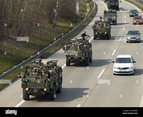 U.S.-British military convoy, soldiers, military technology Stock Photo ...