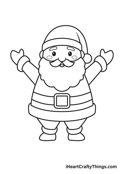 Santa Drawing Step By Step