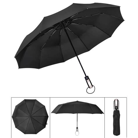 Windproof Fully automatic Three Folding Umbrella Male Commercial ...