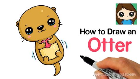 Simple Easy Otter Drawing All you will need is a pencil a sheet of ...