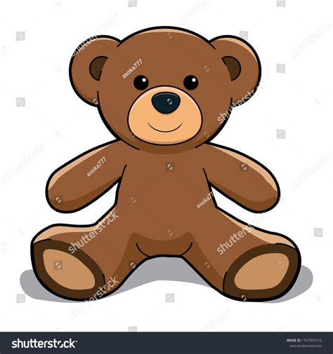 Vector Cartoon Brown Teddy Bear Stock Vector (Royalty Free) 1707007510 ...